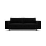 Caro 3-Sitzer Sofa mit Schlaffunktion, in Samt (Blu19) in Schwarz, 236x97 cm – Bild 1