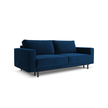 Caro 3-Sitzer Sofa mit Schlaffunktion, in Samt (Blu86) in Königsblau, 236x97 cm – Bild 4