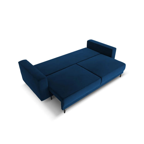 Caro 3-Sitzer Sofa mit Schlaffunktion, in Samt (Blu86) in Königsblau, 236x97 cm – Bild 5
