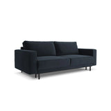 Caro 3-Sitzer Sofa mit Schlaffunktion, in Samt (Blu89) in Dunkelblau, 236x97 cm – Bild 4