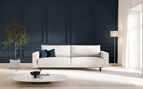 Caro 3-Sitzer Sofa mit Schlaffunktion, in Strukturierter Stoff (Meg351) in Leichtes Beige, 236x97 cm – Bild 2