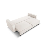 Caro 3-Sitzer Sofa mit Schlaffunktion, in Strukturierter Stoff (Meg351) in Leichtes Beige, 236x97 cm – Bild 5