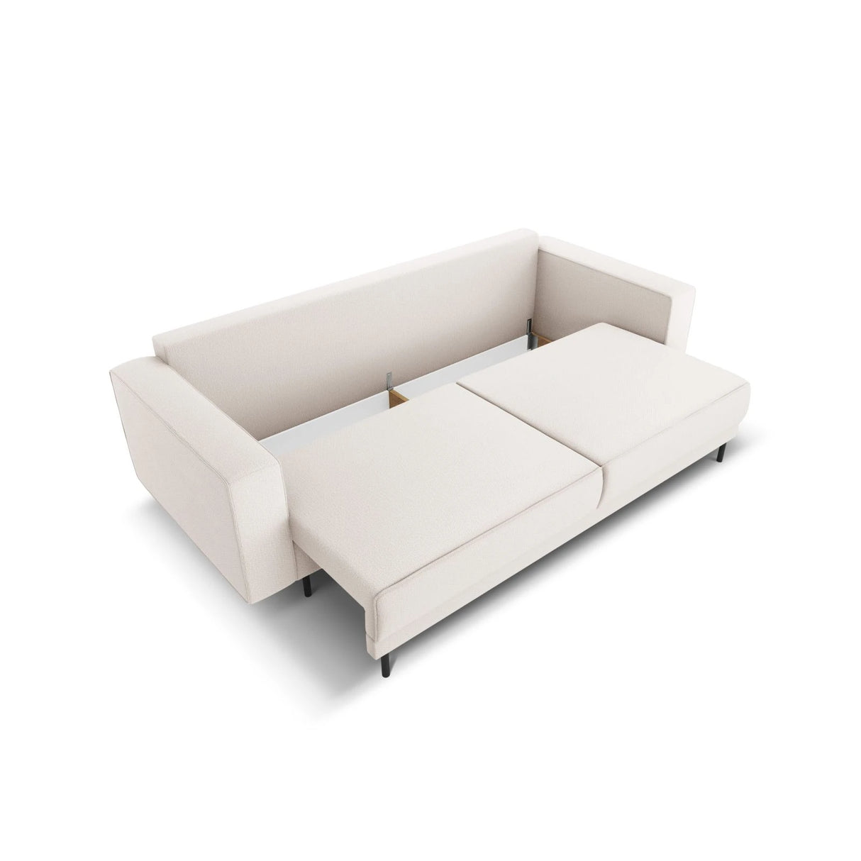 Caro 3-Sitzer Sofa mit Schlaffunktion, in Strukturierter Stoff (Meg351) in Leichtes Beige, 236x97 cm – Bild 6