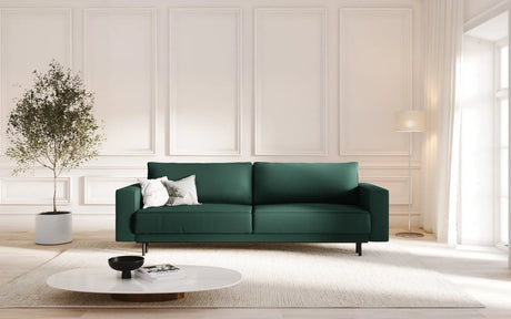 Caro 3-Sitzer Sofa mit Schlaffunktion, in Strukturierter Stoff (Meg359) in Grün, 236x97 cm – Bild 2