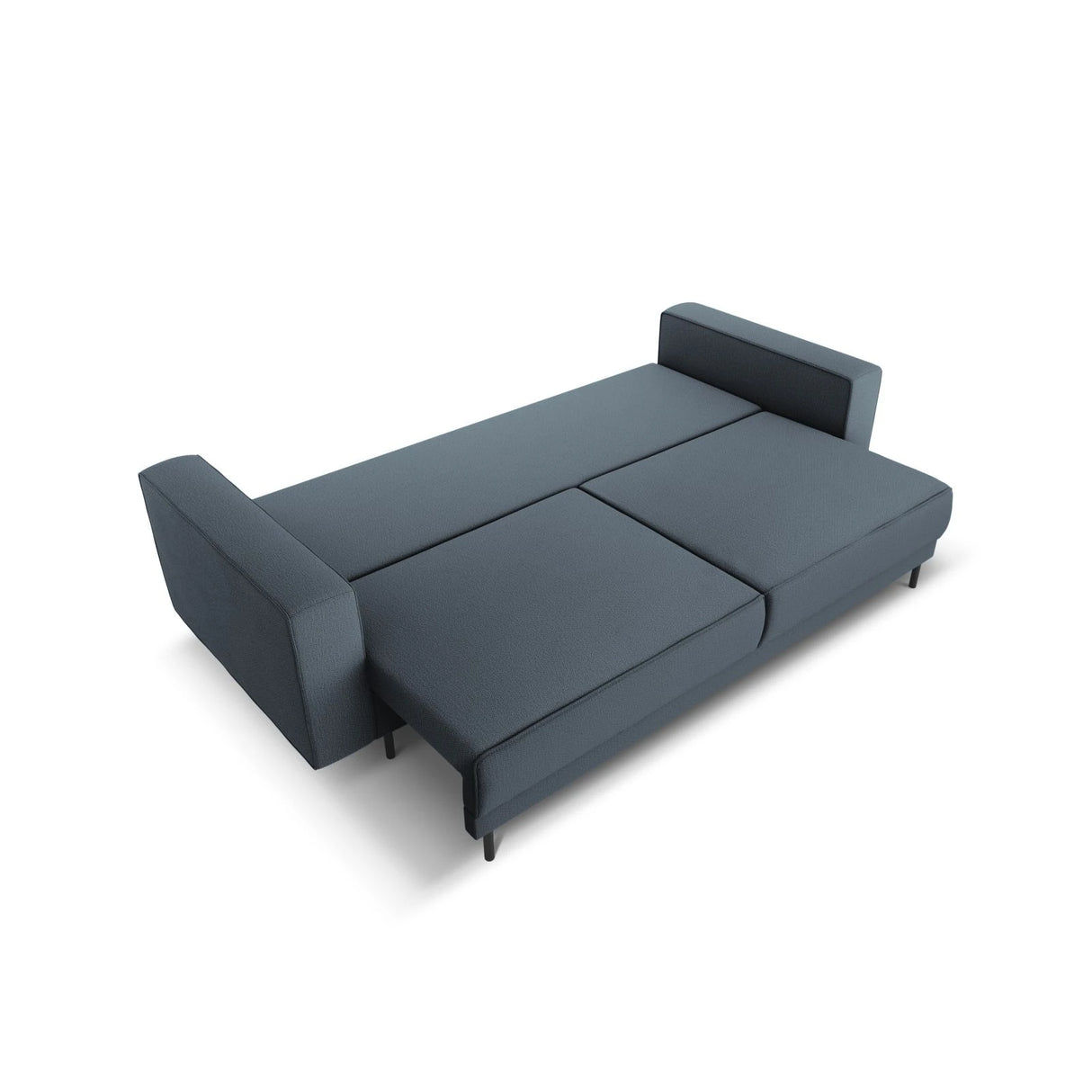 Caro 3-Sitzer Sofa mit Schlaffunktion, in Strukturierter Stoff (Meg361) in Blau, 236x97 cm – Bild 5