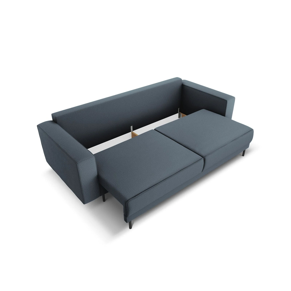 Caro 3-Sitzer Sofa mit Schlaffunktion, in Strukturierter Stoff (Meg361) in Blau, 236x97 cm – Bild 6