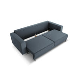 Caro 3-Sitzer Sofa mit Schlaffunktion, in Strukturierter Stoff (Meg361) in Blau, 236x97 cm – Bild 6