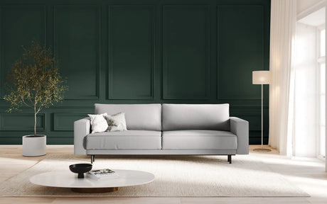 Caro 3-Sitzer Sofa mit Schlaffunktion, in Strukturierter Stoff (Meg363) in Hellgrau, 236x97 cm – Bild 2