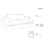 Caro 3-Sitzer Sofa mit Schlaffunktion, in Strukturierter Stoff (Meg363) in Hellgrau, 236x97 cm – Bild 3