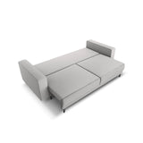 Caro 3-Sitzer Sofa mit Schlaffunktion, in Strukturierter Stoff (Meg363) in Hellgrau, 236x97 cm – Bild 5