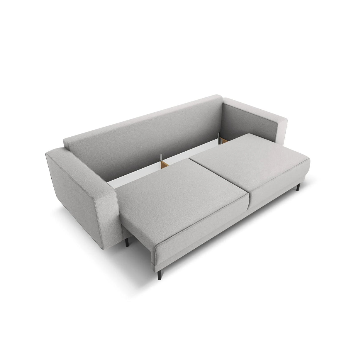 Caro 3-Sitzer Sofa mit Schlaffunktion, in Strukturierter Stoff (Meg363) in Hellgrau, 236x97 cm – Bild 6