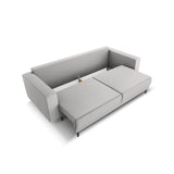 Caro 3-Sitzer Sofa mit Schlaffunktion, in Strukturierter Stoff (Meg363) in Hellgrau, 236x97 cm – Bild 6