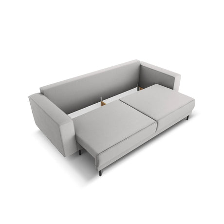 Caro 3-Sitzer Sofa mit Schlaffunktion, in Strukturierter Stoff (Meg363) in Hellgrau, 236x97 cm – Bild 6