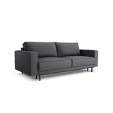 Caro 3-Sitzer Sofa mit Schlaffunktion, in Strukturierter Stoff (Meg367) in Dunkelgrau, 236x97 cm – Bild 4