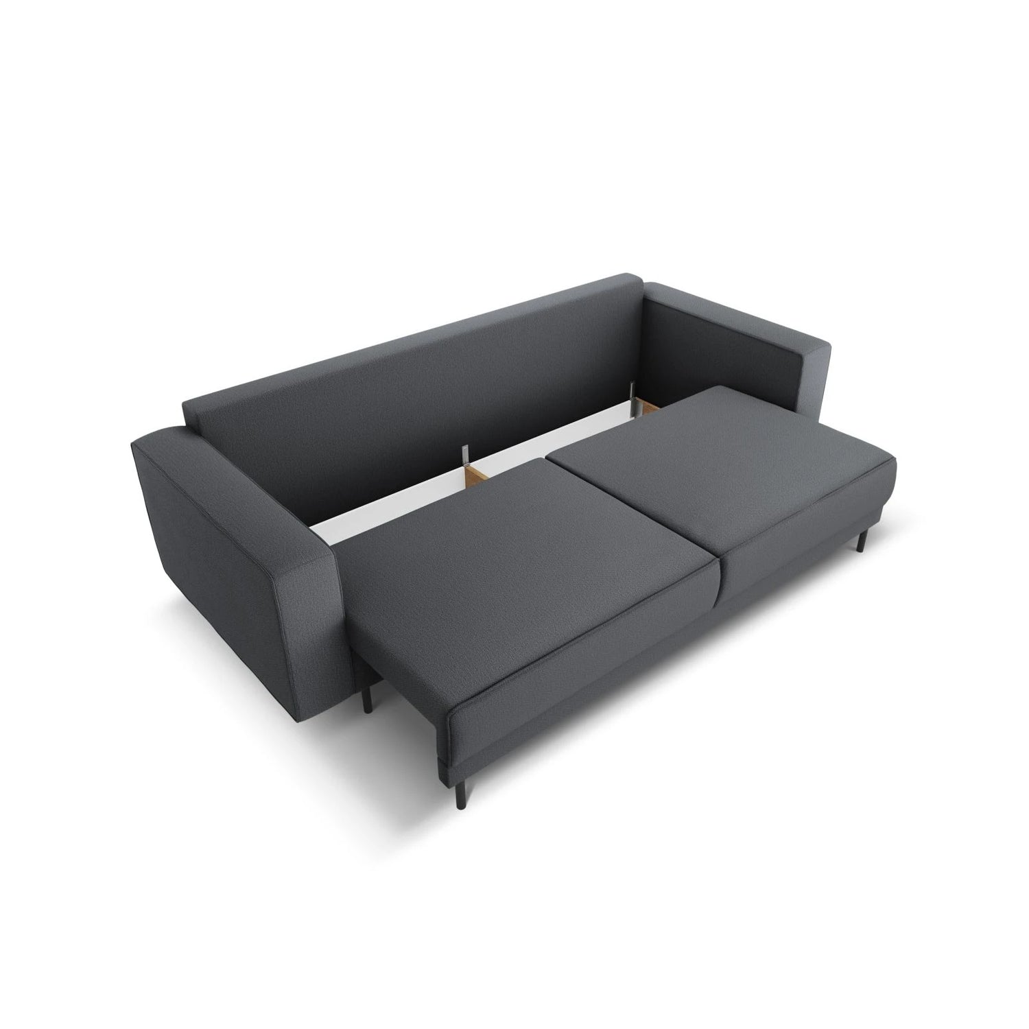 Caro 3-Sitzer Sofa mit Schlaffunktion, in Strukturierter Stoff (Meg367) in Dunkelgrau, 236x97 cm – Bild 6