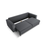 Caro 3-Sitzer Sofa mit Schlaffunktion, in Strukturierter Stoff (Meg367) in Dunkelgrau, 236x97 cm – Bild 6