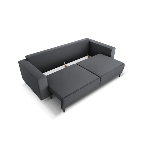 Caro 3-Sitzer Sofa mit Schlaffunktion, in Strukturierter Stoff (Meg367) in Dunkelgrau, 236x97 cm – Bild 6