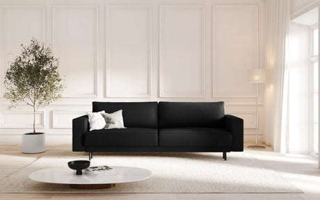 Caro 3-Sitzer Sofa mit Schlaffunktion, in Strukturierter Stoff (Meg368) in Schwarz, 236x97 cm – Bild 2