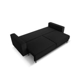 Caro 3-Sitzer Sofa mit Schlaffunktion, in Strukturierter Stoff (Meg368) in Schwarz, 236x97 cm – Bild 5
