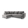 Caro 5-Sitzer Ecksofa Linke Seite, mit Schlaffunktion, in Samt (Blu13) in Hellgrau, 247x187 cm – Bild 1