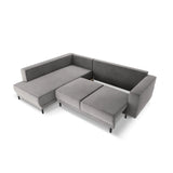 Caro 5-Sitzer Ecksofa Linke Seite, mit Schlaffunktion, in Samt (Blu13) in Hellgrau, 247x187 cm – Bild 6