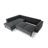 Caro 5-Sitzer Ecksofa Linke Seite, mit Schlaffunktion, in Samt (Blu14) in Grau, 247x187 cm – Bild 6
