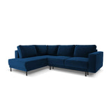 Caro 5-Sitzer Ecksofa Linke Seite, mit Schlaffunktion, in Samt (Blu86) in Königsblau, 247x187 cm – Bild 1