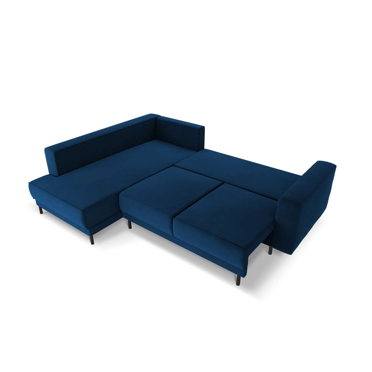 Caro 5-Sitzer Ecksofa Linke Seite, mit Schlaffunktion, in Samt (Blu86) in Königsblau, 247x187 cm – Bild 5