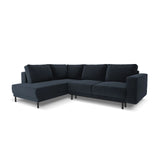Caro 5-Sitzer Ecksofa Linke Seite, mit Schlaffunktion, in Samt (Blu89) in Dunkelblau, 247x187 cm – Bild 1