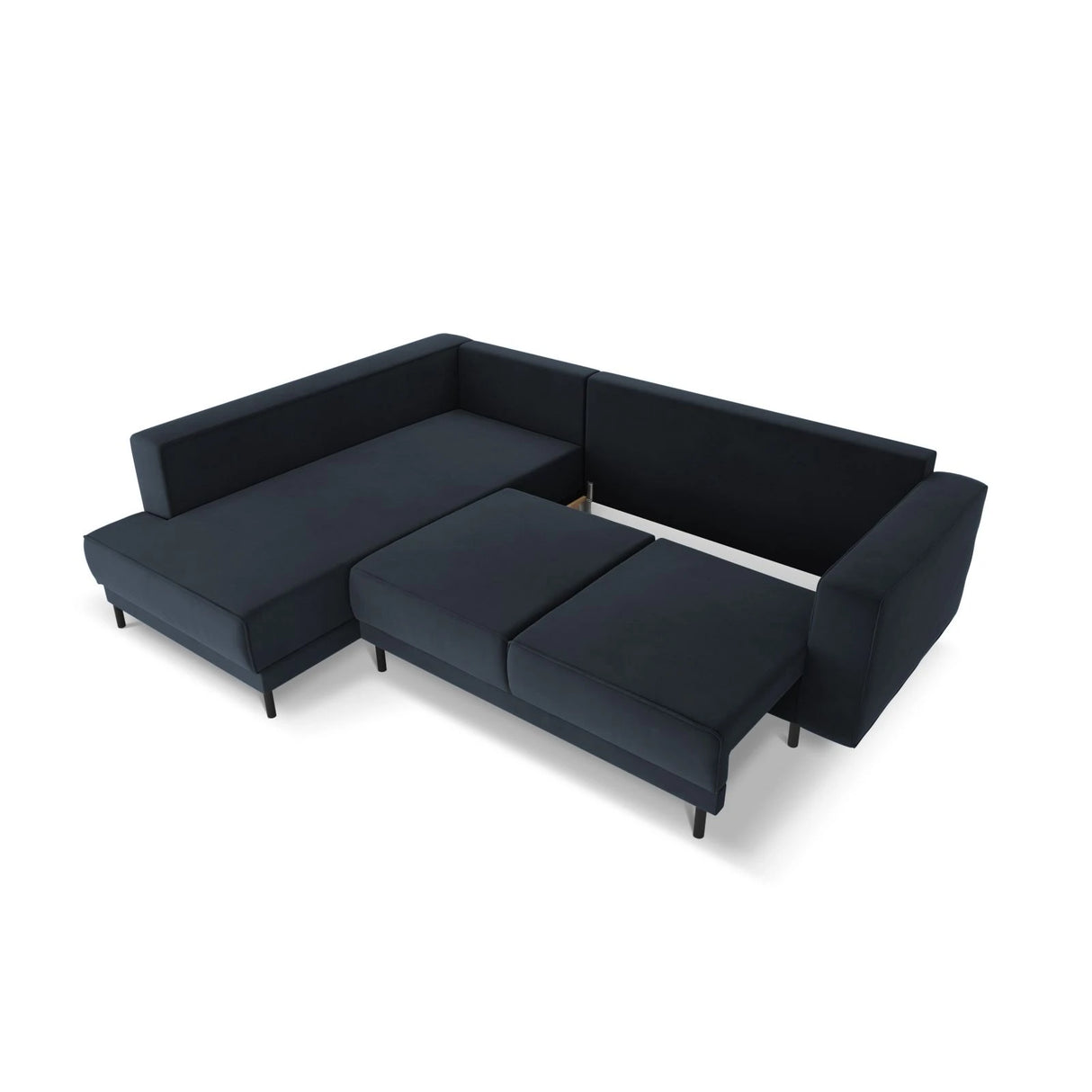 Caro 5-Sitzer Ecksofa Linke Seite, mit Schlaffunktion, in Samt (Blu89) in Dunkelblau, 247x187 cm – Bild 6
