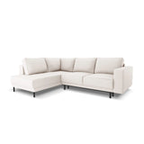 Caro 5-Sitzer Ecksofa Linke Seite, mit Schlaffunktion, in Strukturierter Stoff (Meg351) in Leichtes Beige, 247x187 cm – Bild 1