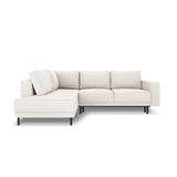 Caro 5-Sitzer Ecksofa Linke Seite, mit Schlaffunktion, in Strukturierter Stoff (Meg351) in Leichtes Beige, 247x187 cm – Bild 4