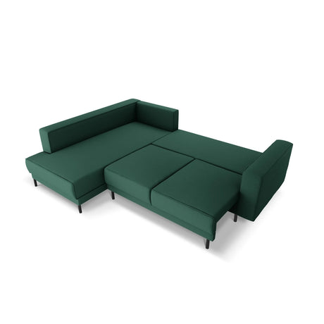 Caro 5-Sitzer Ecksofa Linke Seite, mit Schlaffunktion, in Strukturierter Stoff (Meg359) in Grün, 247x187 cm – Bild 5