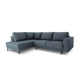 Caro 5-Sitzer Ecksofa Linke Seite, mit Schlaffunktion, in Strukturierter Stoff (Meg361) in Blau, 247x187 cm – Bild 1