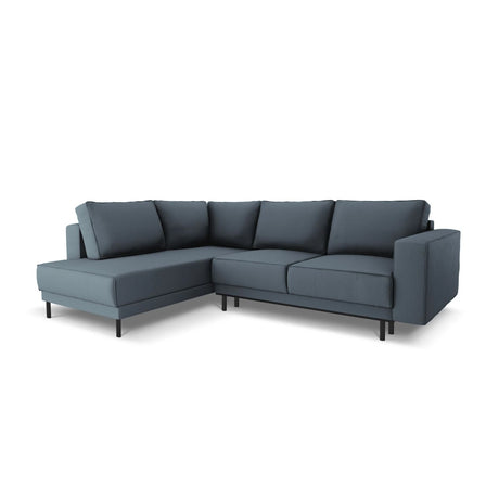 Caro 5-Sitzer Ecksofa Linke Seite, mit Schlaffunktion, in Strukturierter Stoff (Meg361) in Blau, 247x187 cm – Bild 1