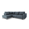 Caro 5-Sitzer Ecksofa Linke Seite, mit Schlaffunktion, in Strukturierter Stoff (Meg361) in Blau, 247x187 cm – Bild 1