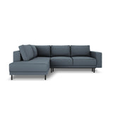 Caro 5-Sitzer Ecksofa Linke Seite, mit Schlaffunktion, in Strukturierter Stoff (Meg361) in Blau, 247x187 cm – Bild 4