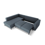 Caro 5-Sitzer Ecksofa Linke Seite, mit Schlaffunktion, in Strukturierter Stoff (Meg361) in Blau, 247x187 cm – Bild 6
