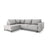 Caro 5-Sitzer Ecksofa Linke Seite, mit Schlaffunktion, in Strukturierter Stoff (Meg363) in Hellgrau, 247x187 cm – Bild 1