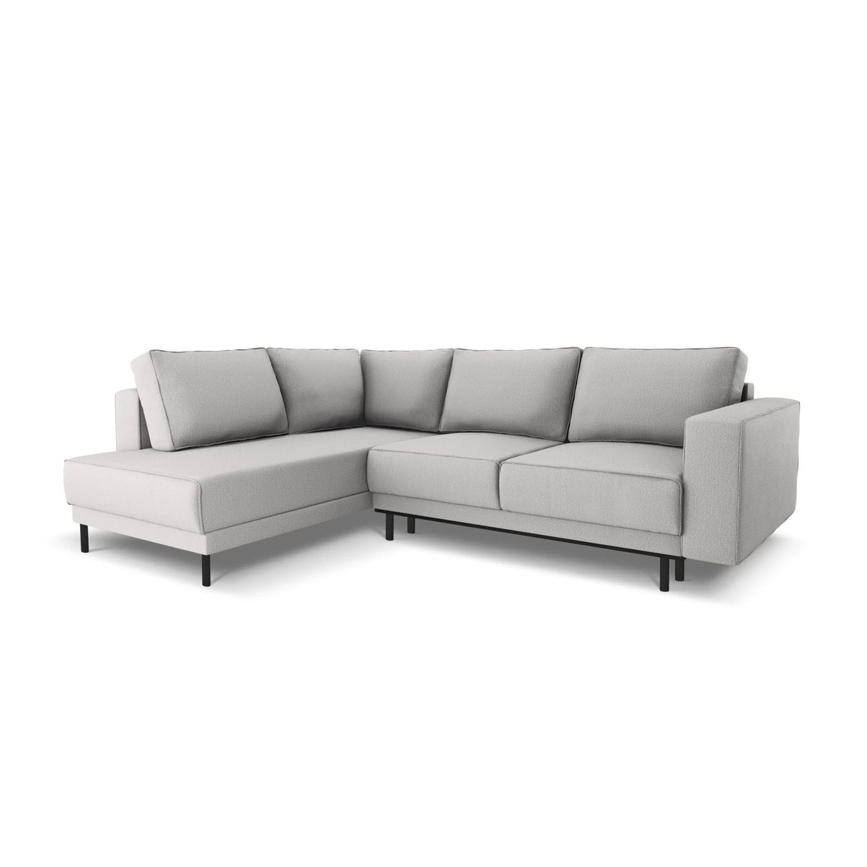 Caro 5-Sitzer Ecksofa Linke Seite, mit Schlaffunktion, in Strukturierter Stoff (Meg363) in Hellgrau, 247x187 cm – Bild 1