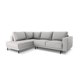 Caro 5-Sitzer Ecksofa Linke Seite, mit Schlaffunktion, in Strukturierter Stoff (Meg363) in Hellgrau, 247x187 cm – Bild 1