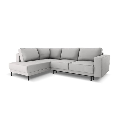 Caro 5-Sitzer Ecksofa Linke Seite, mit Schlaffunktion, in Strukturierter Stoff (Meg363) in Hellgrau, 247x187 cm – Bild 1