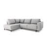 Caro 5-Sitzer Ecksofa Linke Seite, mit Schlaffunktion, in Strukturierter Stoff (Meg363) in Hellgrau, 247x187 cm – Bild 1