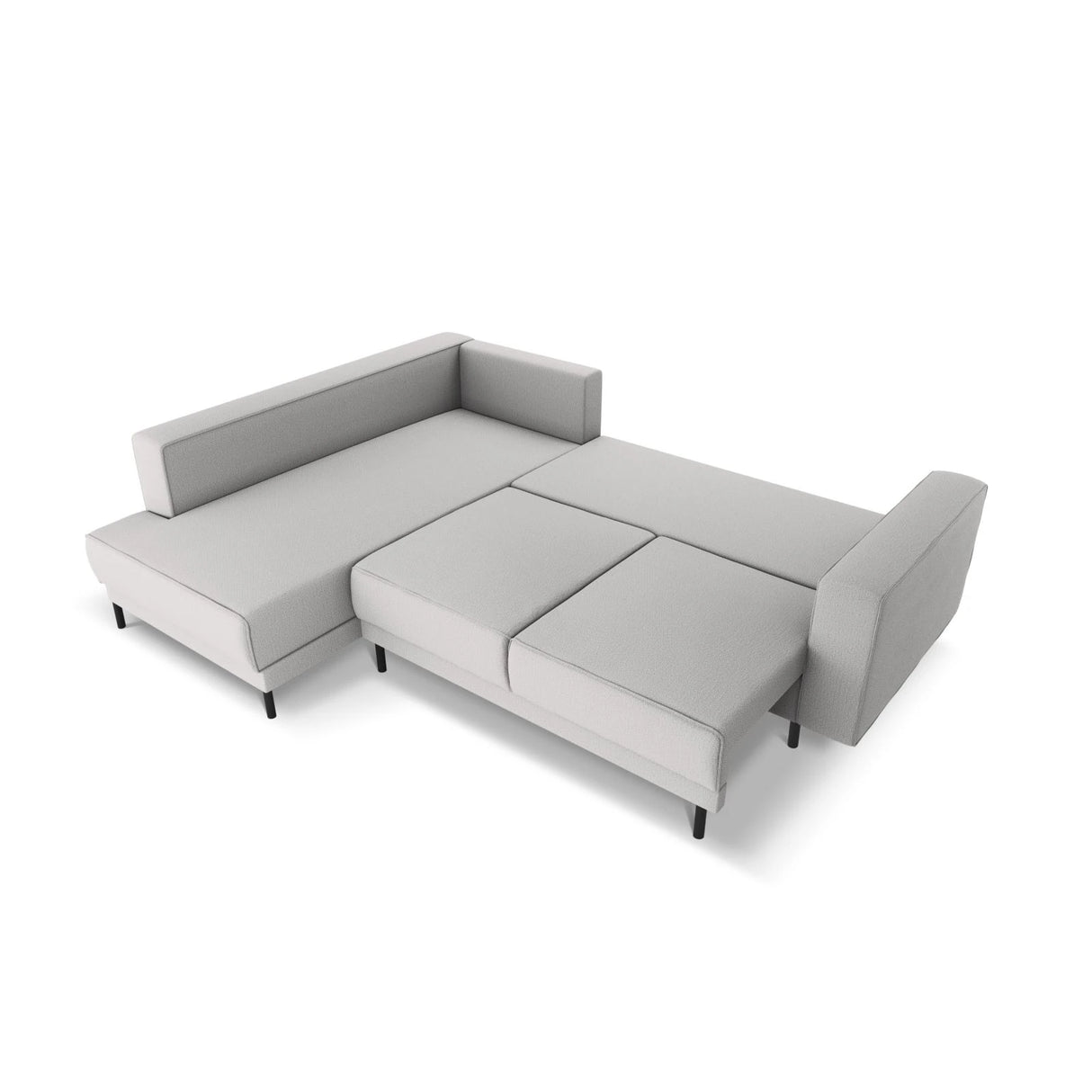 Caro 5-Sitzer Ecksofa Linke Seite, mit Schlaffunktion, in Strukturierter Stoff (Meg363) in Hellgrau, 247x187 cm – Bild 5