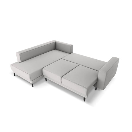 Caro 5-Sitzer Ecksofa Linke Seite, mit Schlaffunktion, in Strukturierter Stoff (Meg363) in Hellgrau, 247x187 cm – Bild 5