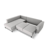 Caro 5-Sitzer Ecksofa Linke Seite, mit Schlaffunktion, in Strukturierter Stoff (Meg363) in Hellgrau, 247x187 cm – Bild 6