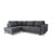 Caro 5-Sitzer Ecksofa Linke Seite, mit Schlaffunktion, in Strukturierter Stoff (Meg367) in Dunkelgrau, 247x187 cm – Bild 1