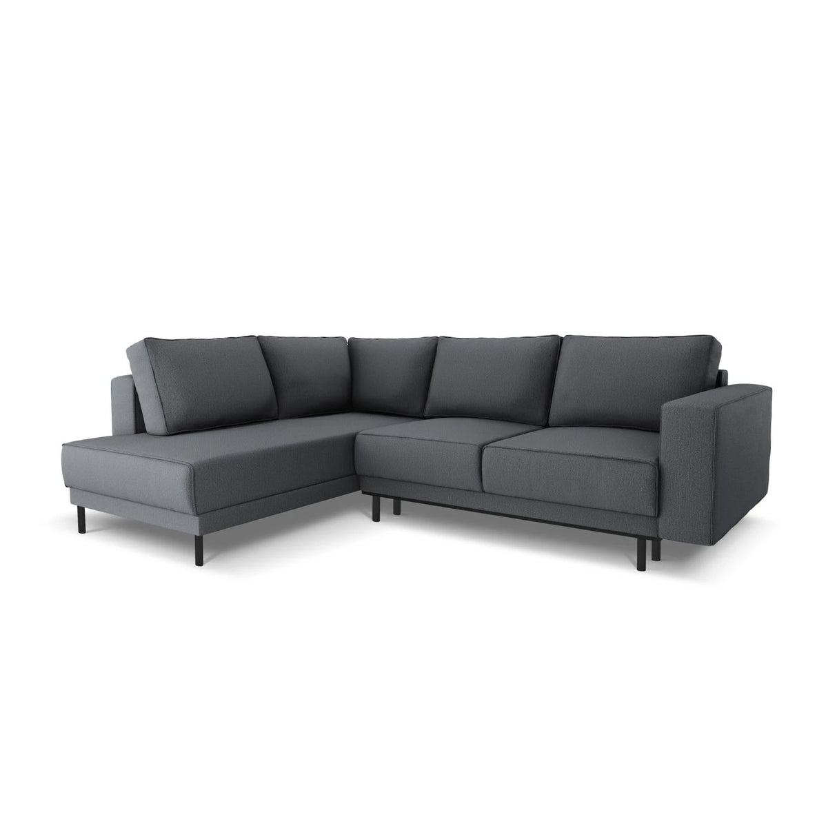 Caro 5-Sitzer Ecksofa Linke Seite, mit Schlaffunktion, in Strukturierter Stoff (Meg367) in Dunkelgrau, 247x187 cm – Bild 1