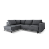 Caro 5-Sitzer Ecksofa Linke Seite, mit Schlaffunktion, in Strukturierter Stoff (Meg367) in Dunkelgrau, 247x187 cm – Bild 1