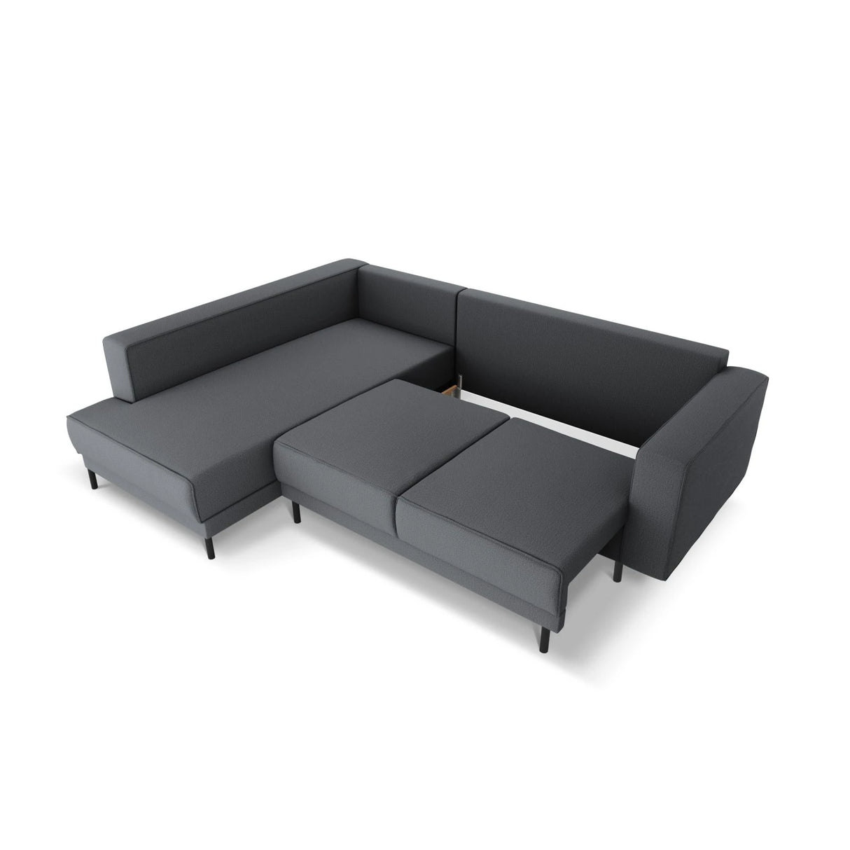 Caro 5-Sitzer Ecksofa Linke Seite, mit Schlaffunktion, in Strukturierter Stoff (Meg367) in Dunkelgrau, 247x187 cm – Bild 6